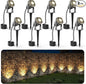 Outdoor Landscape Lighting, 8 Pack Outdoor Spotlights, LED Landscape Lights for House Yard Garden Lawn Tree Fence Plant Flags Pathway, 12V 2700K Warm White, IP65 Waterproof