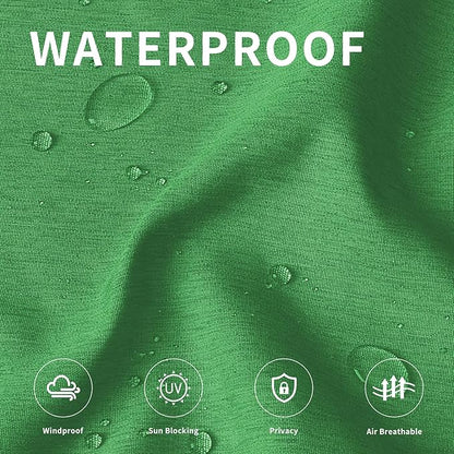 Easy-Going Linen Look Outdoor Curtains Waterproof Windproof Porch Curtains, Soft Thicken Outdoor Privacy Curtains for Patio, Gazebo, Grommet Top and Tab Bottom Drape, 1 Panel, 54x84 inch, Green