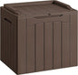 Devoko 30 Gallon Resin Deck Box Outdoor Indoor Waterproof Storage Box for Patio Furniture Pool Accessories Storage for Cushion Garden Tools (30 Gallon, Brown)