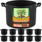 10 Pack 15 Gallon Grow Bags, Thickened Nonwoven Fabric Planter Pots with Handles, Heavy Duty 300G Garden Pots for Tomato, Potato and Vegetable
