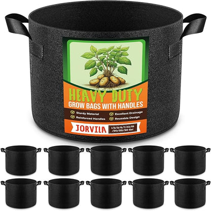 10 Pack 20 Gallon Grow Bags, Thickened Nonwoven Fabric Planter Pots with Handles, Heavy Duty 300G Garden Pots for Tomato, Potato and Vegetable
