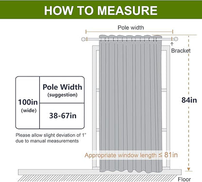NICETOWN Window Treatment Sliding Door Curtain - Thermal Insulated Wide Width Solid Blackout Patio Glass Door Drape, Extra Wide Draperies (Olive Green, 100 inches Wide x 84 inches Long)