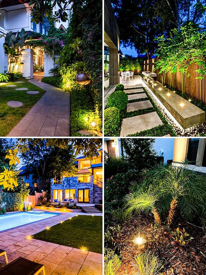 ZUCKEO Low Voltage Landscape Lights LED Well Lights 3W 12V-24V in Ground Light IP67 Waterproof Outdoor Low Voltage Landscape Lighting for Floor Driveway Deck Step Garden (8 Pack Warm White)