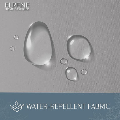 Elrene Home Fashions Matine Weatherproof Tab-Top Indoor/Outdoor Solid Color Curtain Panel for Porch, Pergola, Patio, Deck, 52”W x 108”L, Gray