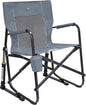 GCI Outdoor Freestyle Rocker Camping Chair | Portable Folding Rocking Chair with Solid, Durable Armrests, Drink Holder & Comfortable Backrest — Grey