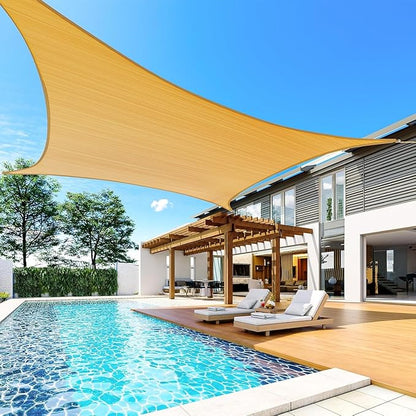 Quictent 20x26ft Sun Shade Sail for Patio, 185GSM Heavy Duty Rectangular Outdoor Sunshades UV Block Outside Canopy Cover for Backyard