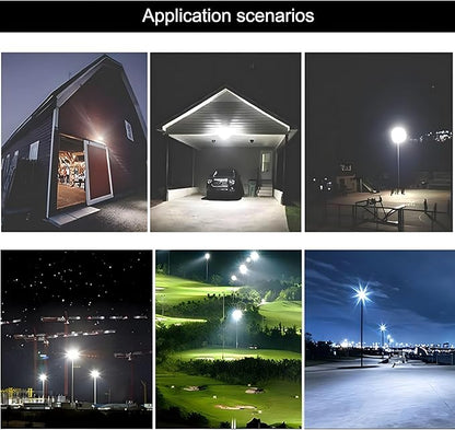 4Pack LED Flood Light Outdoor,250W LED Work Light 25500lmwith 6FT US Plug,IP66 Waterproof Exterior Security Lights,6000K Daylight White Outside Floodlights Slim Design for Playground Yard
