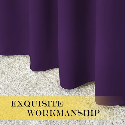 NICETOWN Blackout Window Curtain 90 inch Length - Room Darkening Thermal Insulated Grommet Large Window Treatment Light Blocking for Bedroom/Doorway (Royal Purple, 1 Panel, W52 x L90)