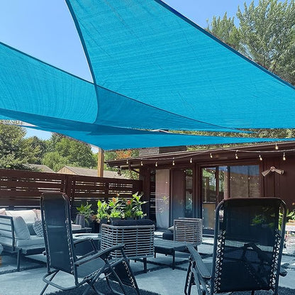 LOVE STORY Custom Size 5'x5'x7.1' Turquoise Blue Sun Shade Sail Right Triangle Sunhsade Fabric Awning Canopy for Patio Backyard Carport Pergola (Customized)