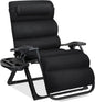 Best Choice Products Oversized Zero Gravity Chair, Folding Outdoor Patio Recliner, XL Anti Gravity Lounger w/Removable Cushion, Cup Holder, Side Tray, 350lb Capacity - Onyx Black
