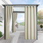 RYB HOME Outdoor Curtains for Patio Waterproof Block Sunlight Thermal Insulated Privacy Assured Thick Outside Curtains for Pergola, Deck, Gazebo, W52 x L90, Beige, 1 Panel