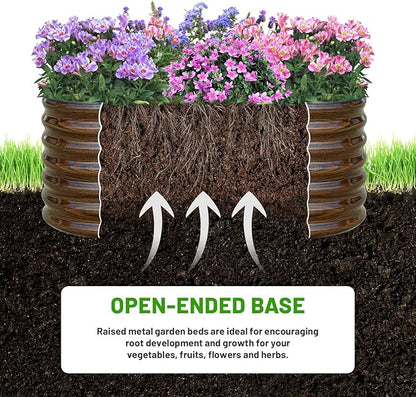 SnugNiture Galvanized Steel Raised Garden Bed Kit, 2 Pcs 4x2x2 ft Large Metal Planter Box Outdoor for Gardening Vegetables, Flowers and Fruits