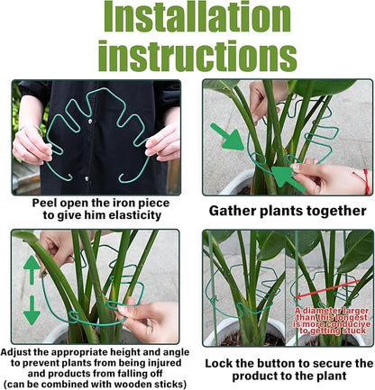 5PCS Monstera Plant Stem Support 7.3*6.25IN Adjustable Holder for Indoor Plants, Durable Metal Structure with Gentle Clips, Perfect for Fishbone Cactus & Climbing Plants, Ideal Gardening Gift