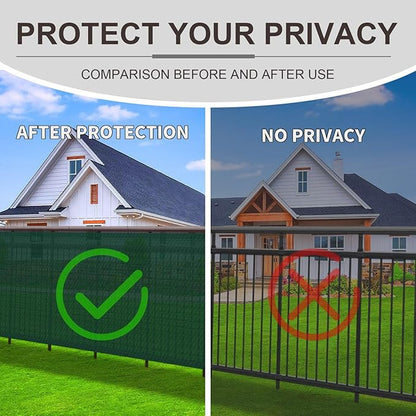 LOVE STORY Custom Size 3'x33' Dark Green Balcony Privacy Screen,UV Block Privacy Fence Screen,90% Shield for Outdoor Pool Garden Apartment Railing