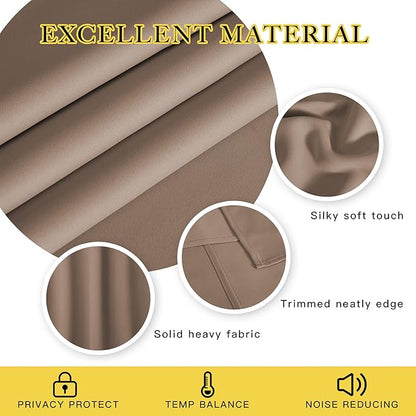 NICETOWN Blackout Curtain 90 inches Long for Bedroom - Grommet Light & Heat Blocking Window Treatments Soundproof Drape for Living Room (1 Panel, W52 x L90, Cappuccino)