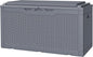 JUMMICO 100 Gallon Resin Deck Box with Cushion, Waterproof Outdoor Storage Box with Lockable Lid for Garden Tools, Patio Cushions (Gray)