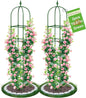 2 Pack Garden Obelisk Trellis for Climbing Plants, 71" Metal Rustproof Plant Support Rose Trellis, Tower Potted Cages for Flowers Fruits Vegetable Vines Indoor & Outdoor, Green(4 Tiers)