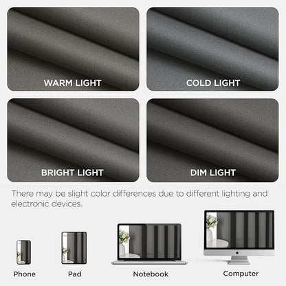 Joydeco Blackout Patio Sliding Door Curtains 84 Inches Long, Grommet Privacy Room Divider Curtains, Extra Wide Thermal Blackout Drapes for Bedroom Living Room (Light Grey, 70Wx84L, 1 Panel)