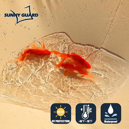 SUNNY GUARD Waterproof Sun Shade Sail 10'x11'x14.9' Sand Right Triangle UV Block Sunshade for Backyard Yard Deck Patio Garden Outdoor Activities and Facility(Customized)