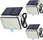JACKYLED Solar Lights Outdoor Waterproof, Motion Sensor Flood Light 113 LED Bright Cool White Dusk to Dawn Solar Powered Outdoor Lights for Backyard Porch Garden Patio Garage (3 Pack)