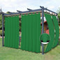Easy-Going Outdoor Patio Curtains Detachable Tab Top Windproof Weatherproof Curtain for Cabana, Porch, Pergola and Gazebo, Tab Bottom Drape, 2 Panels, 54W x 84L inch, Green