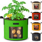 10 Gallon Potato Grow Bags: Set of 5 Colorful Gardening Supplies Fabric Pots with Harvest Window Reinforced Handles - Planting Container for Vegetable Tomatoes Carrot Flowers Balcony Patio Use