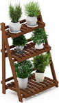 Furinno FG18452 Tioman Hardwood Patio Furniture Outdoor 3-Tier Flower Rack, Natural