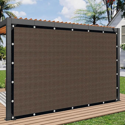 Mocha Sun Shade Cloth,Pergola Shade Cover with Reinforced Grommets,90% Shade Fabric Fence Privacy Screen Balcony,Pergola Shade Cover Canopy Garden Carport Porch Deck Patio Shade,10x16FT