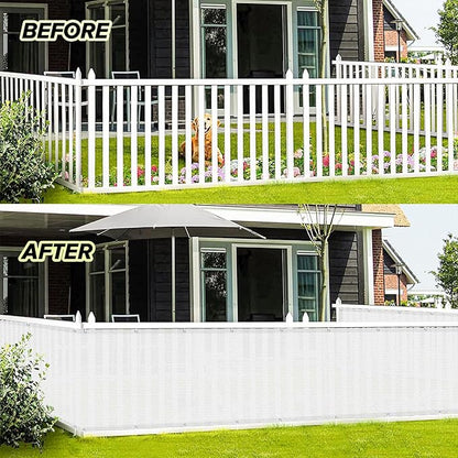 LOVE STORY Balcony Privacy Screen, 3'x12' Deck Shield Screen Fence Cover,UV Protection and Weather-Resistant,3 FT Height for Deck, Patio, Backyard, Outdoor Pool, Porch, Railing, White