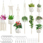 Macrame Plant Hangers, 6Pack Hanging Planters for Indoor Plants w/ 6 Set Hangers Kit Handmade Macromay Plant Hangers Indoor Flower Pots Holder Stand for Boho Home Décor (POTS NOT Included)