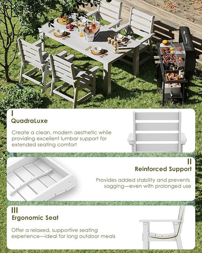 GREENVINES Outdoor Dining Chair | HDPE | Patio Chairs | All-Weather | White