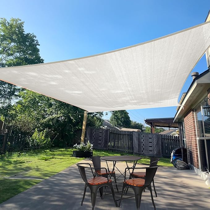 SUNLAX Sun Shade Sail 20' x 22' Peach Fuzz Rectangle Canopy Sail Shade Cover UV Block Permeable Sunshade Outdoor for Patio Backyard Deck Pergola (We Make Custom Size)