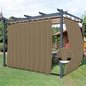 Easy-Going Outdoor Patio Curtains Detachable Tab Top Windproof Weatherproof Curtain for Cabana, Porch, Pergola and Gazebo, Tab Bottom Drape, 2 Panels, 110W x 96L inch, Khaki