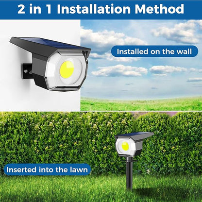 Peasur 6 Pack Solar Lights Outdoor, Solar Powered Spot Uplights Waterproof with 3 Modes 2-in-1 Auto On/Off Solar Spotlights Landscape Lighting Outside for Tree Plants Yard Garden Pathway
