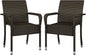 Yaheetech Set of 2 Stackable Outdoor Rattan Dining Chairs, All-Weather Armchair w/Armrests, Steel Frame for Garden, Patio, Deck, Yard, Poolside, Brown