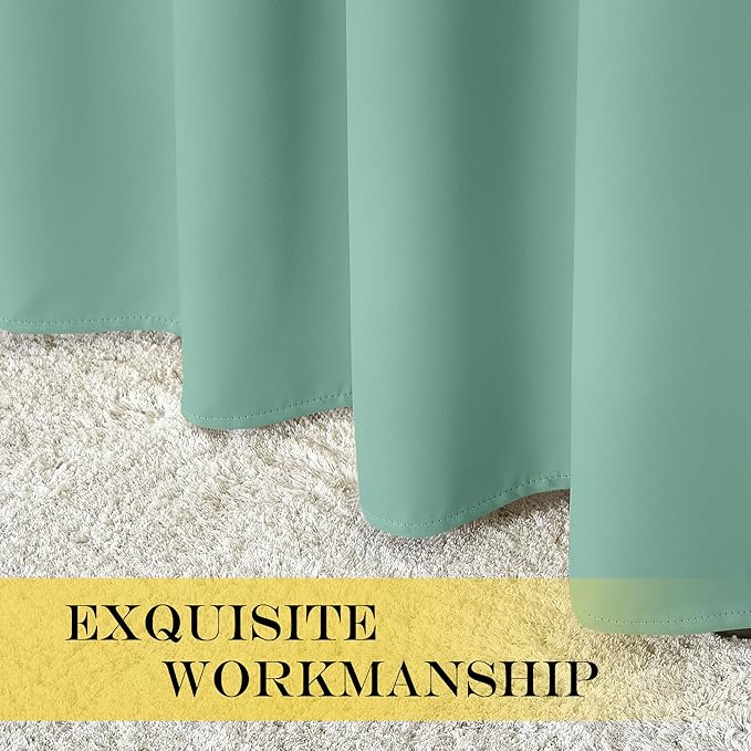 NICETOWN Blackout Patio Curtains 100 x 95 Inches Long for Sliding Door Extral Wide Blackout Curtain Panels Thermal Insulated Room Divider - Grommet Top, 100" W x 95" L, 1 Panel, Aqua Blue