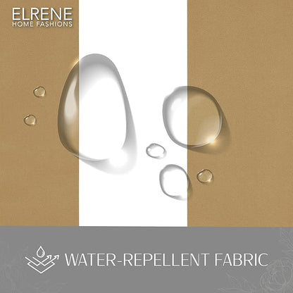 Elrene Home Fashions Highland Stripe Indoor/Outdoor Curtain Panel, 50 inches X 108 inches, Natural