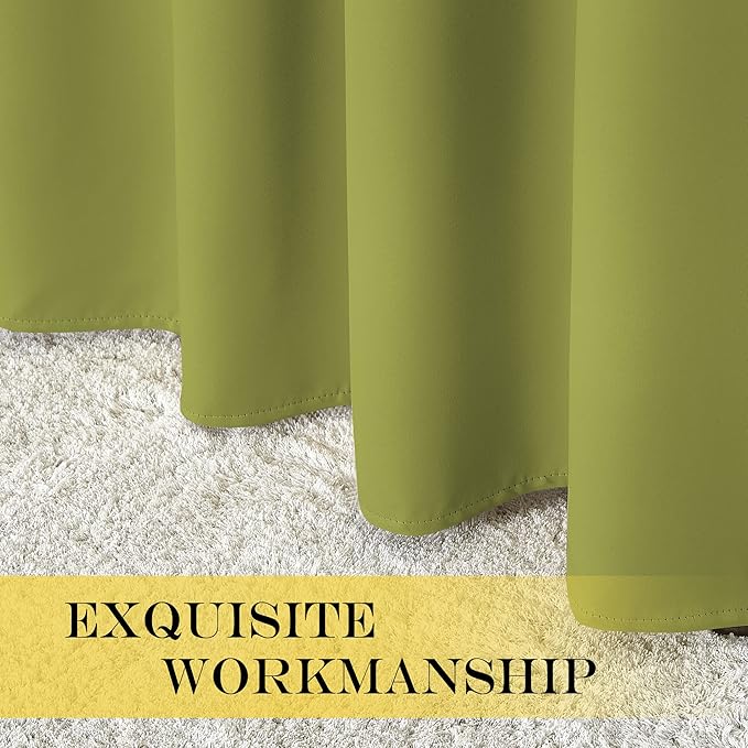 NICETOWN Blackout Curtains for Sliding Glass Door Room Divider Noise Reduce Curtain Panel Portable Window Screen Sliding Partition, W100 x L102 inches, 1 Panel, Fresh Green
