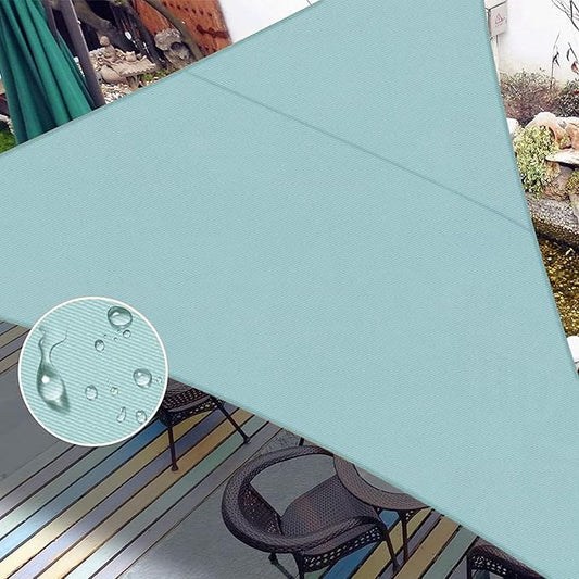 LOVE STORY Waterproof 10' x 10' x 14' Triangle Sky Blue Sun Shade Sail Cannoy UV Resistant for Outdoor Patio Garden Backyard (We Make Custom Size)
