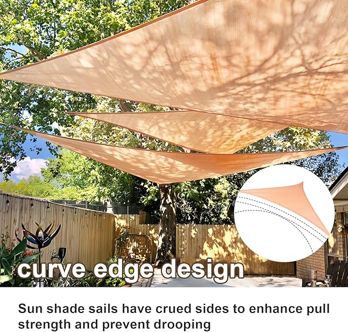 SUNLAX Sun Shade Sail 20' x 20' x 28.3' Peach Fuzz Rectangle Canopy Sail Shade Cover UV Block Permeable Sunshade Outdoor for Patio Backyard Deck Pergola (We Make Custom Size)
