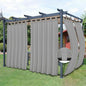 Easy-Going Outdoor Patio Curtains Detachable Tab Top Windproof Weatherproof Curtain for Cabana, Porch, Pergola and Gazebo, Tab Bottom Drape, 2 Panels, 54W x 96L inch, Light Grey