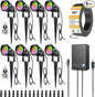 ZUCKEO All-in-One RGBW Landscape Lighting Kit, 5W Color Changing Low Voltage Landscape Lights with Transformer and 80FT Wire, LED Multi-Color Landscape Spotlights for Holiday Yard Garden House, 8Pack