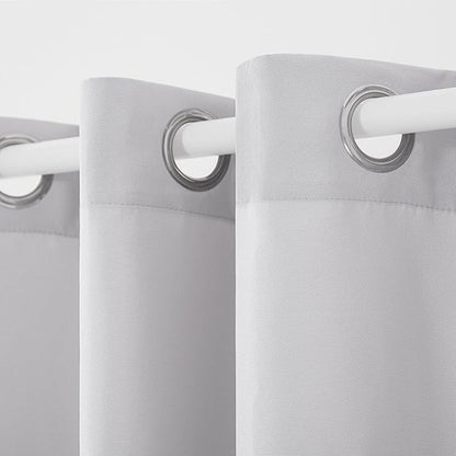 TOWN & COUNTRY BASICS Cabana Solid Heavyweight Indoor Outdoor Curtains, Light Filtering Opacity with Grommet Top, Water Repellent, 2-Pack Set, 54"x108", Cloud Grey