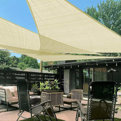LOVE STORY Custom Size 10'x12'x15.6' Butter Cream Sun Shade Sail Right Triangle Sunshade Fabric Awning Canopy for Patio Backyard Carport Pergola (Customized)
