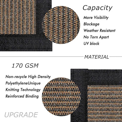 UPGRADE Privacy Fence Screen 3'x29' Brown Outdoor 90% Visibility Blockage 170 GSM Mesh Shade Cover Panels for Backyard,Balcony,Home Decoration with Zip Ties,Customized Avaliable