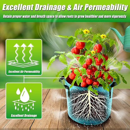 5 Gallon Grow Bags, 7 Pack Colorful Fabric Plant Pots with Handles for Garden and Outdoor Planting