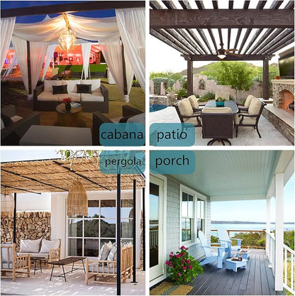 BONZER Waterproof Indoor/Outdoor Curtains for Patio Thick Privacy Grommet Curtains for Bedroom, Living Room, Porch, Pergola, Cabana, 1 Panel, 84W x 120L inch, Silver