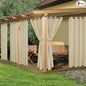 HolidayIdeas Waterproof Outdoor Curtains for Patio, 6 Panels - 54x108 Inches - Weatherproof Privacy Outsides Curtains for Backyard Porch Gazebo, Sunlight & UV Blocking (Cream, Grommet Top)