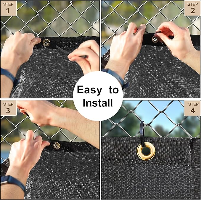 UPGRADE Privacy Fence Screen 3'x32' Dark Grey Outdoor 90% Visibility Blockage 170 GSM Mesh Shade Cover Panels for Backyard,Balcony,Home Decoration with Zip Ties,Customized Avaliable