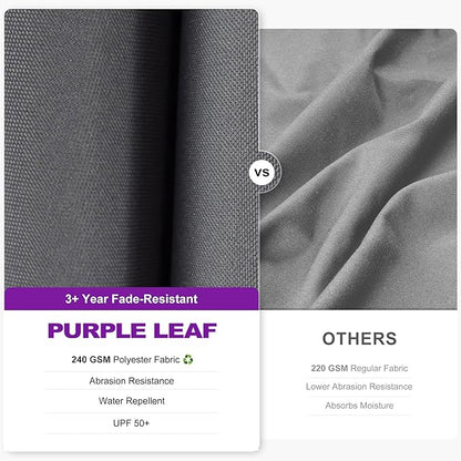 PURPLE LEAF 8' X 11' Left-right Tilt Patio Umbrella Outdoor Cantilever Swivel Rectangle Umbrella Aluminum Offset Umbrella with 360-degree Rotation for Garden Deck Pool Patio Light Grey